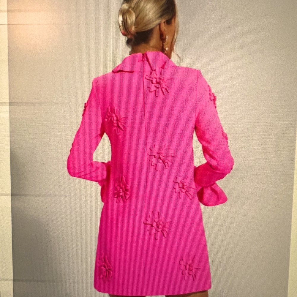 Lorelei, pink jarred floral, long sleeve mini dress